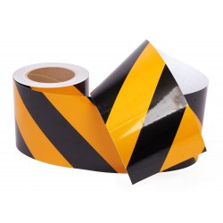 Sarı - Siyah Fosforlu Reflektif Şerit Bant 120mm X 23 Metre SOL Sarı - Siyah Fosforlu Reflektif Şerit Bant 120mm X 23 Metre SOL