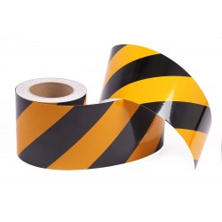 Sarı - Siyah Fosforlu Reflektif Şerit Bant 120mm X 23 Metre SAĞ Sarı - Siyah Fosforlu Reflektif Şerit Bant 120mm X 23 Metre SAĞ