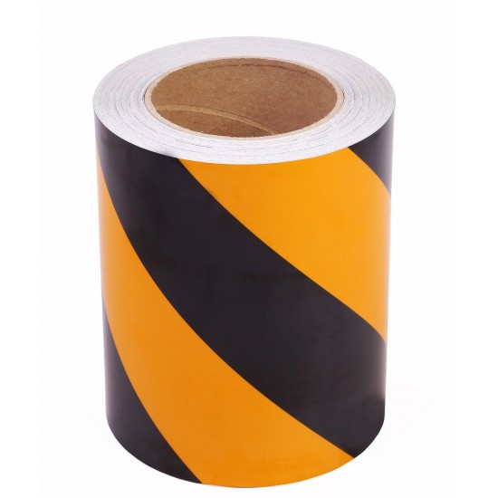 Sarı - Siyah Fosforlu Reflektif Şerit Bant 150mm X 23 Metre SOL