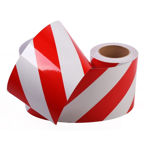 Kırmızı - Beyaz Fosforlu Reflektif Şerit Bant 150mm X 23 Metre SAĞ