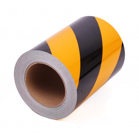 Sarı - Siyah Fosforlu Reflektif Şerit Bant 160mm X 23 Metre SOL