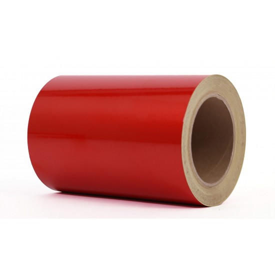 Kırmızı Fosforlu Reflektif Şerit Bant 190mm X 23 Metre