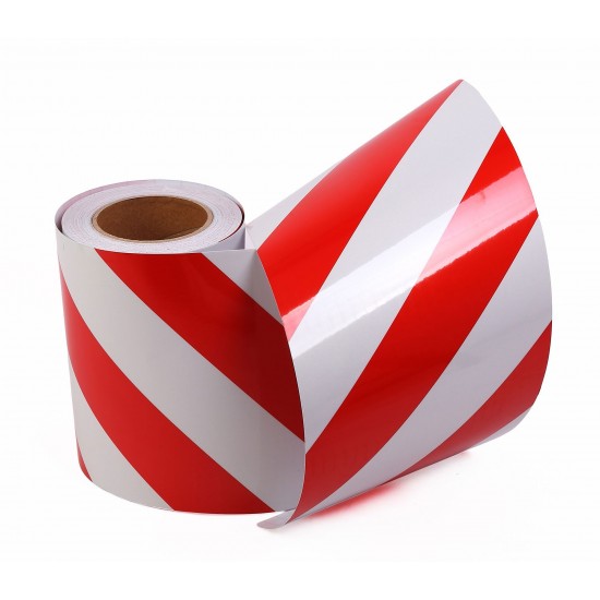 Red - White Phosphorescent Reflective Stripe Band 190mm X 23 Meter LEFT