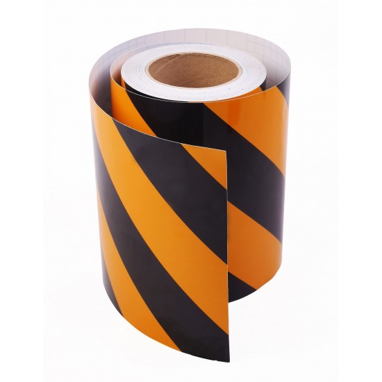 Sarı - Siyah Fosforlu Reflektif Şerit Bant 200mm X 23 Metre SOL