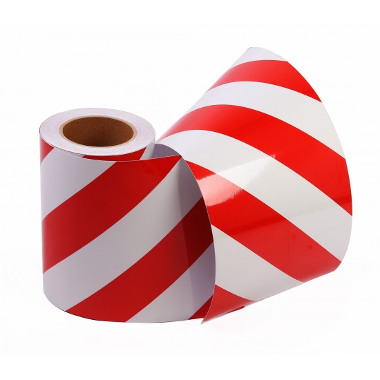 Kırmızı - Beyaz Fosforlu Reflektif Şerit Bant 200mm X 23 Metre SAĞ