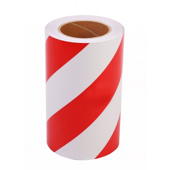 Kırmızı - Beyaz Fosforlu Reflektif Şerit Bant 200mm X 23 Metre SAĞ