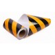 Sarı - Siyah Fosforlu Reflektif Şerit Bant 400mm X 23 Metre SAĞ