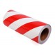 Kırmızı - Beyaz Fosforlu Reflektif Şerit Bant 400mm X 23 Metre SOL