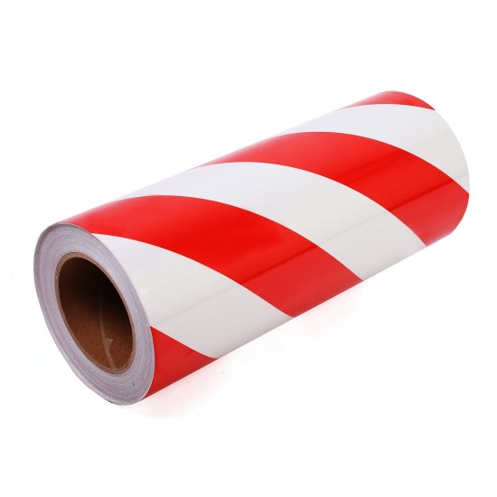 Kırmızı - Beyaz Fosforlu Reflektif Şerit Bant 500mm X 23 Metre SAĞ