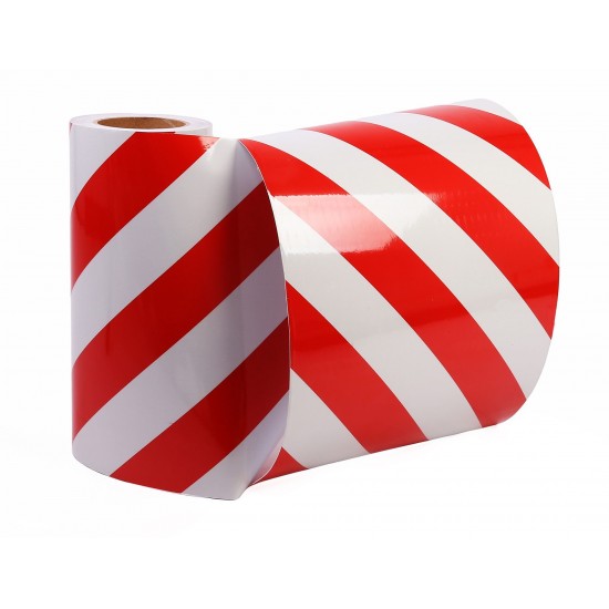 Kırmızı - Beyaz Fosforlu Reflektif Şerit Bant 500mm X 23 Metre SAĞ