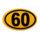 Maximum Speed 60 Km Oval Yellow Reflective Warning Sticker
