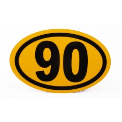 Maximum Speed 90 Km Oval Yellow Reflective Warning Sticker