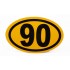 Maximum Speed 90 Km Oval Yellow Reflective Warning Sticker