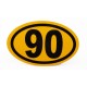 Maximum Speed 90 Km Oval Yellow Reflective Warning Sticker