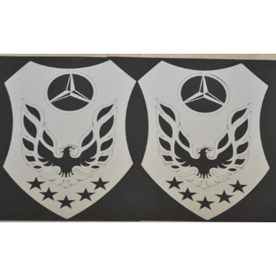 Mercedes Actros Yatak Camı Nikelajı Kartal Arma (2 Parça)