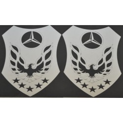 Mercedes Atego Yatak Camı Nikelajı Kartal Arma (2 Parça)