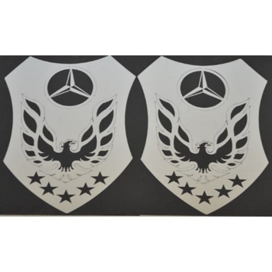 Mercedes Atego Yatak Camı Nikelajı Kartal Arma (2 Parça)