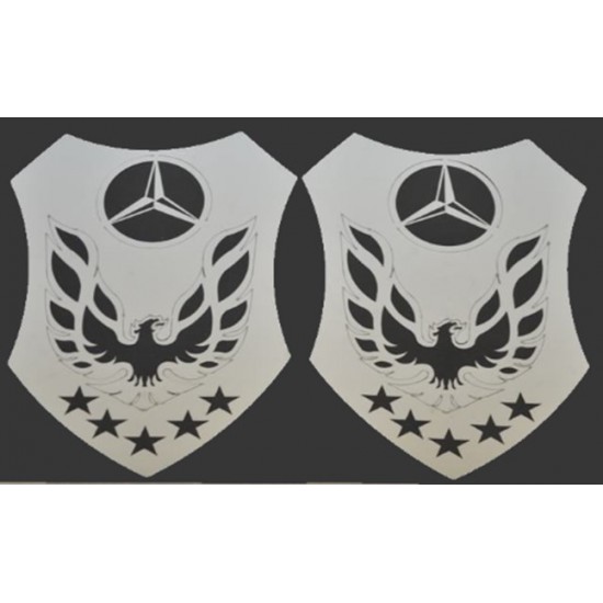 Mercedes Arocs Yatak Camı Nikelajı Kartal Arma (2 Parça)