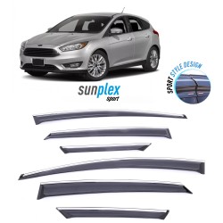 Ford Focus HB 2011 and after Sunplex Sport Chrome Wind Deflector