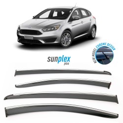 Ford Focus 5 HB Sedan Chrome Wind Deflector Sunplex Plus