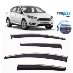 Ford Focus 3 HB Sedan Chrome Wind Deflector Sunplex Plus