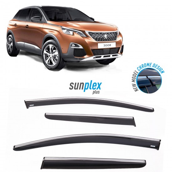 Peugeot 3008 2016 ve sonrası Krom Cam Rüzgarlığı Sunplex Plus